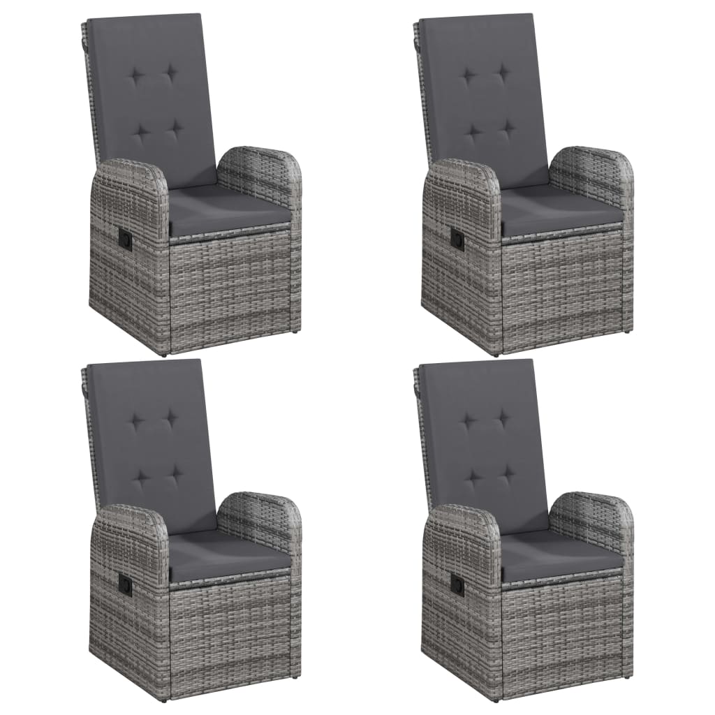 vidaXL 7-tlg. Garten-Essgruppe Grau