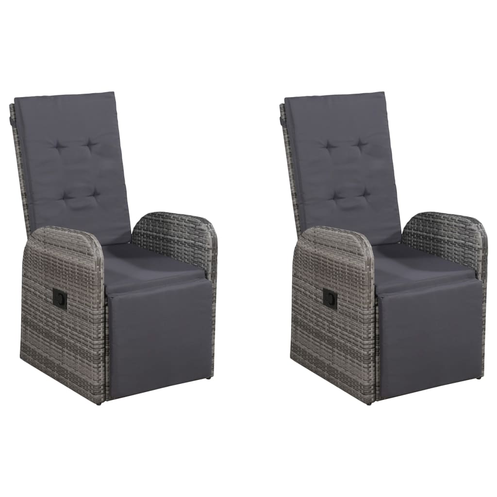 vidaXL 7-tlg. Garten-Essgruppe Grau