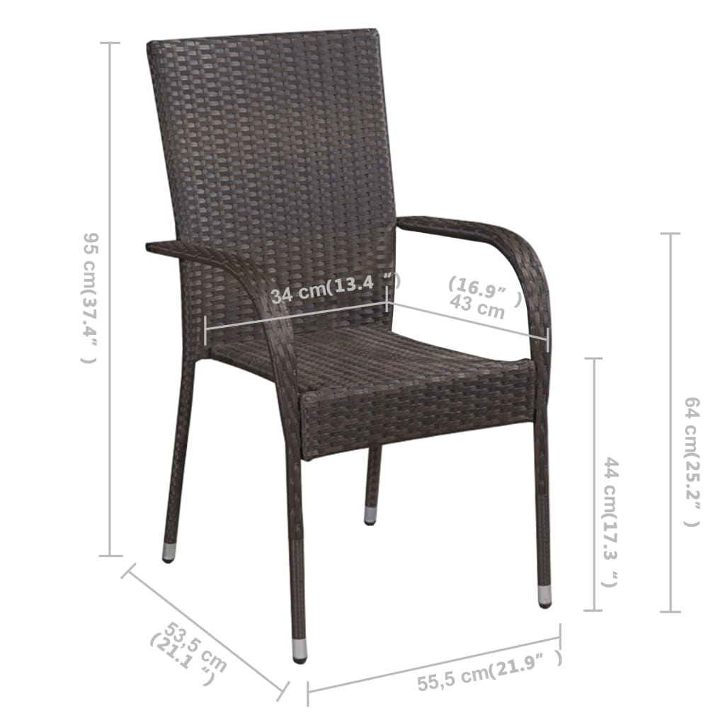 vidaXL 5-tlg. Garten-Essgruppe Braun