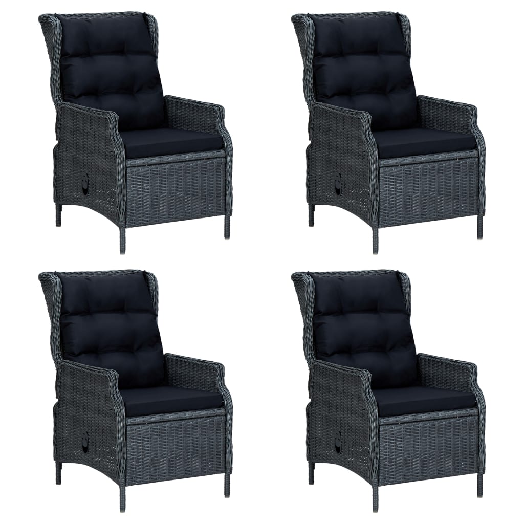 vidaXL 7-tlg. Garten-Essgruppe Dunkelgrau