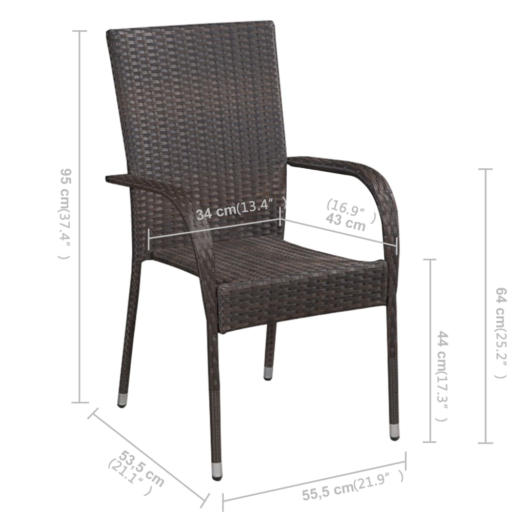 vidaXL 7-tlg. Garten-Essgruppe Braun