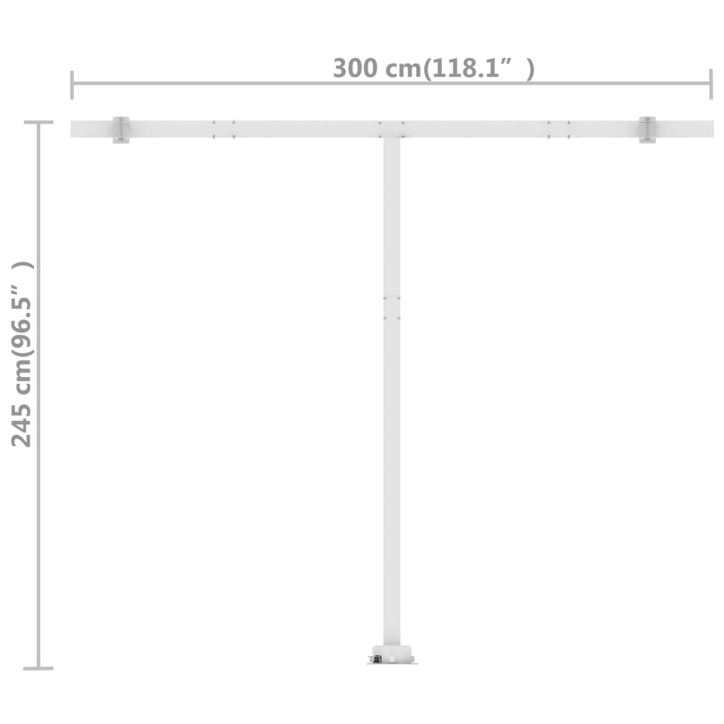 vidaXL Standmarkise Manuell Einziehbar 300x250 cm Blau/Weiß