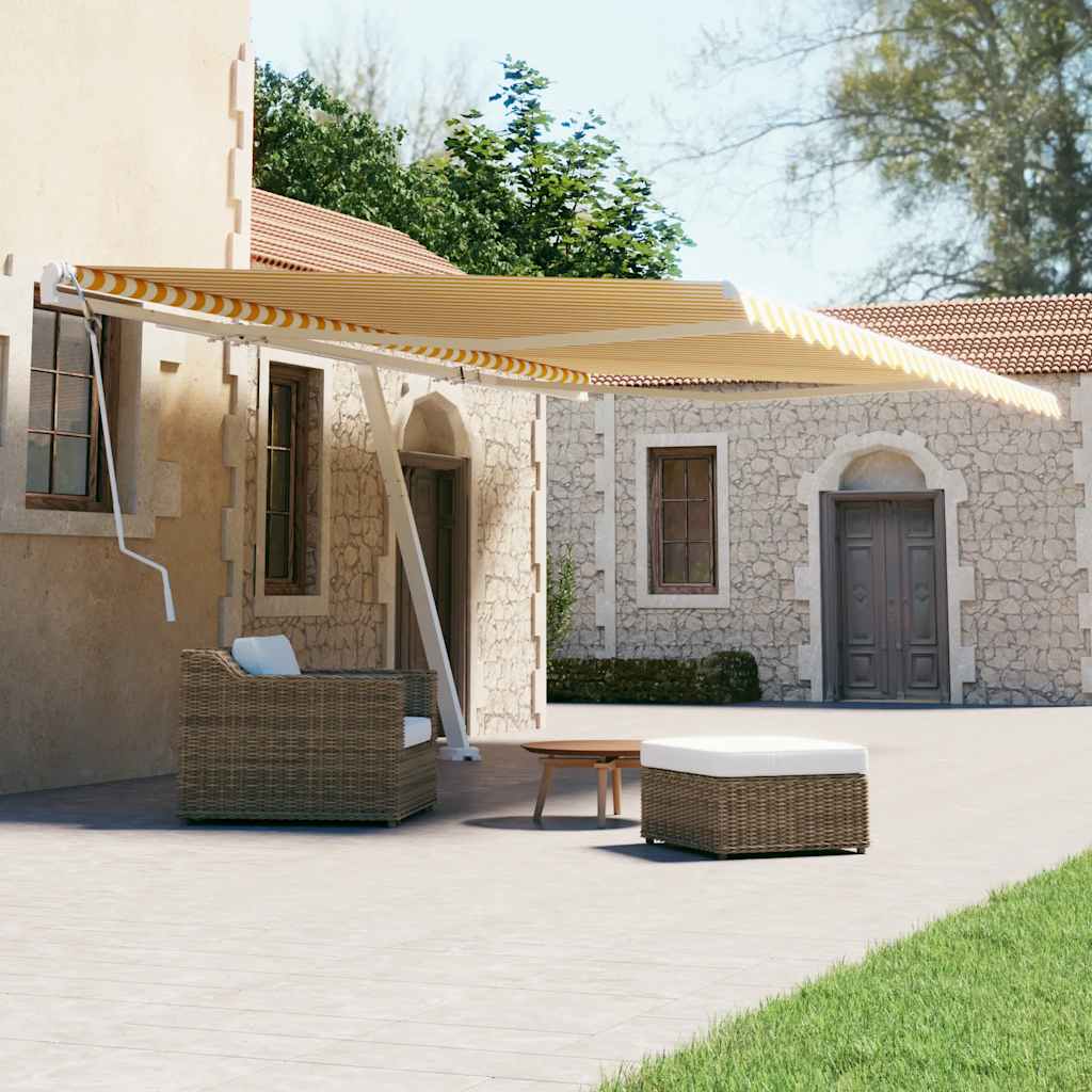 vidaXL Standmarkise Manuell Einziehbar 300x250 cm Blau/Weiß