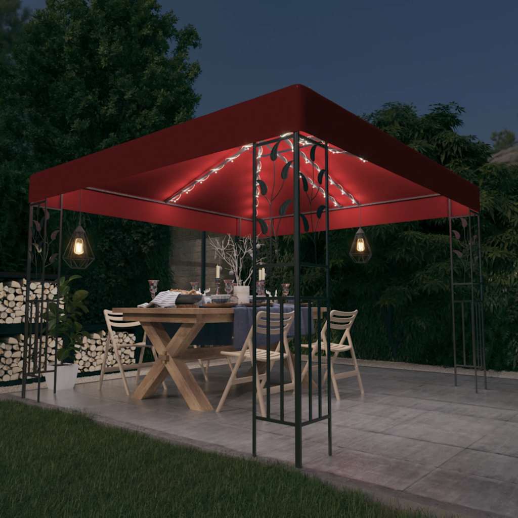 vidaXL Pavillon mit LED-Lichterkette 3x3 m Anthrazit