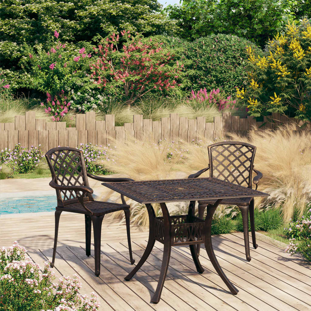 vidaXL 3-tlg. Bistro-Set Aluminiumguss Bronzen