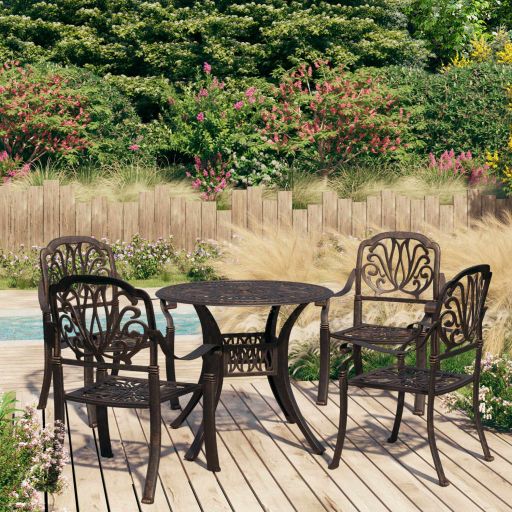 vidaXL 3-tlg. Bistro-Set Aluminiumguss Bronzen