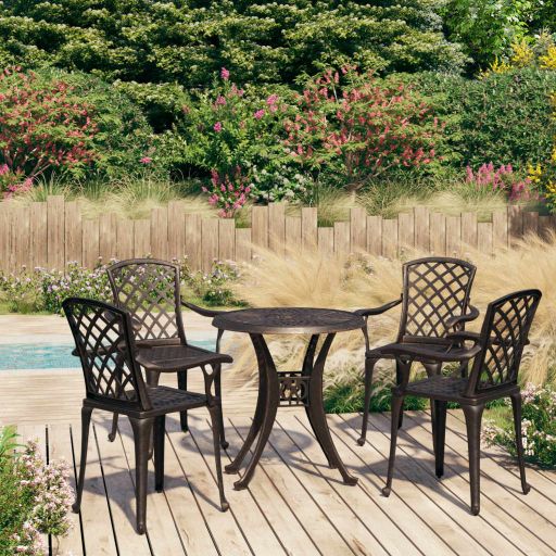 vidaXL 3-tlg. Bistro-Set Aluminiumguss Bronzen