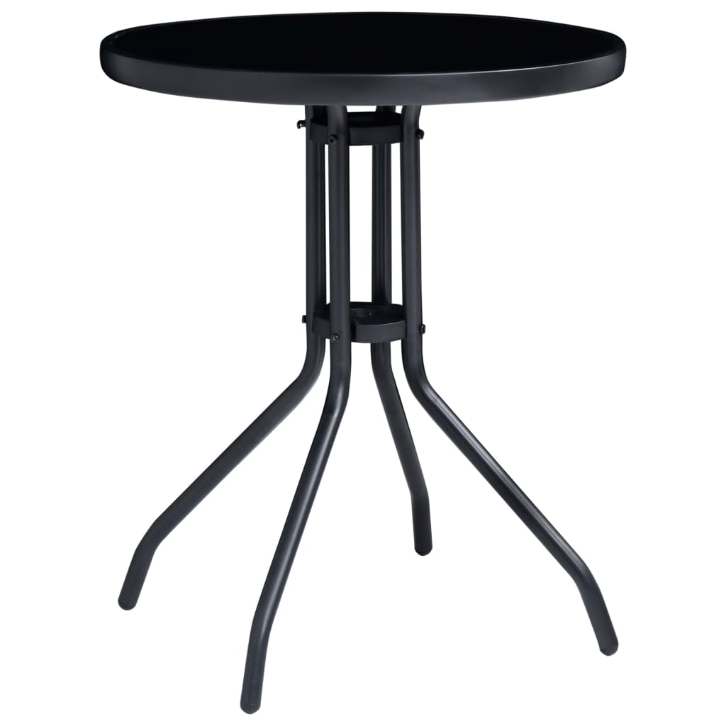 vidaXL 3-tlg. Bistro-Set Aluminium und Textilene Schwarz