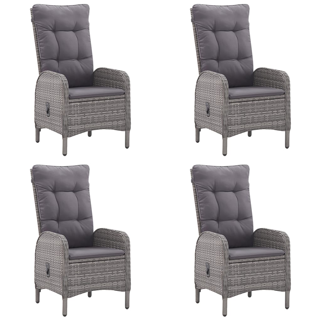 vidaXL 5-tlg. Garten-Essgruppe Grau