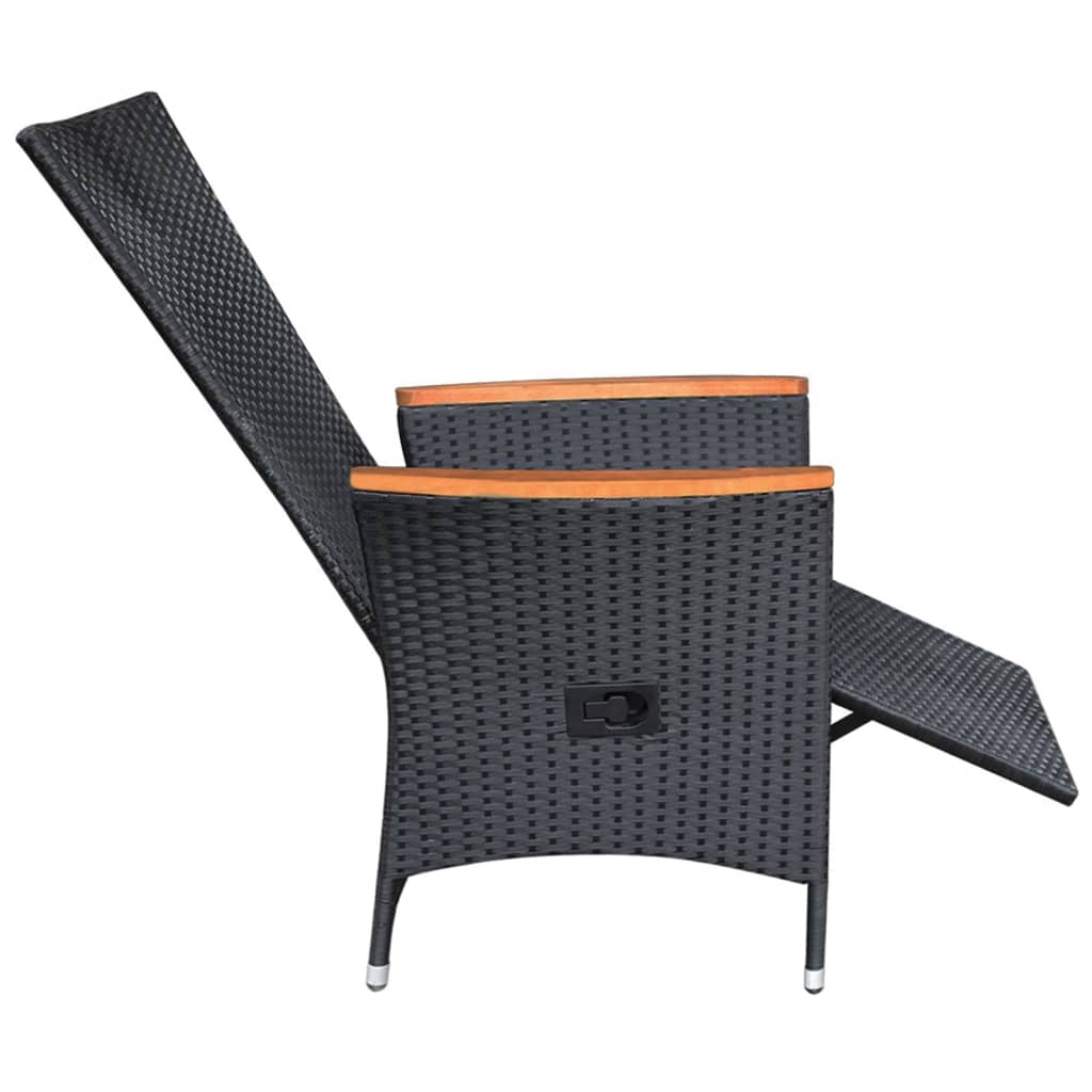 vidaXL 5-tlg. Garten-Essgruppe Schwarz