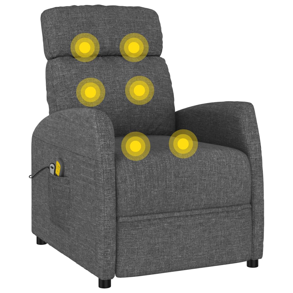 vidaXL Massagesessel Elektrisch Dunkelgrau Stoff