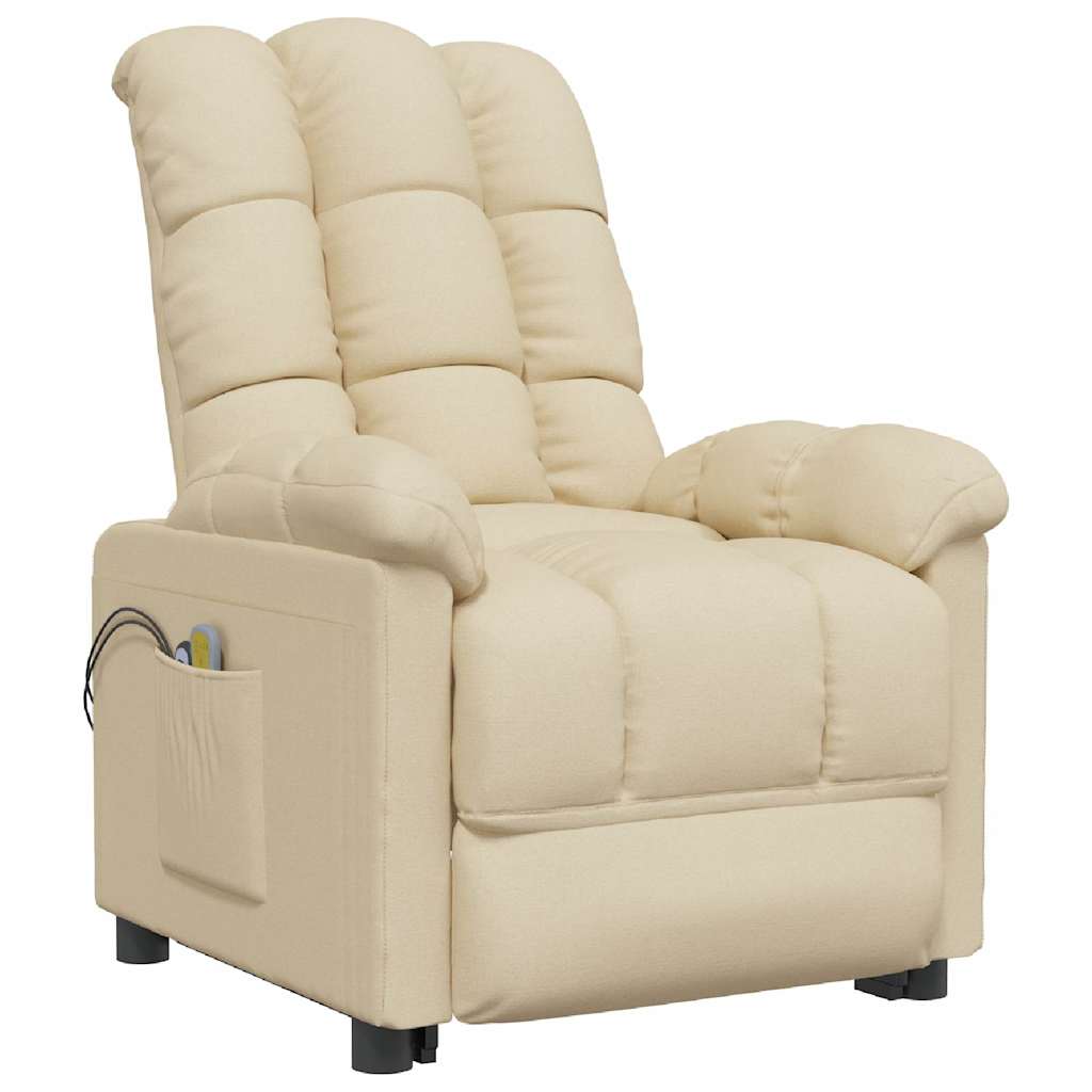 vidaXL Massagesessel Elektrisch Creme Stoff