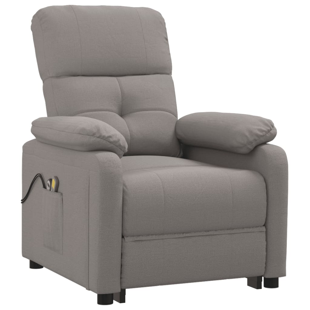 vidaXL Massagesessel Elektrisch Taupe Stoff