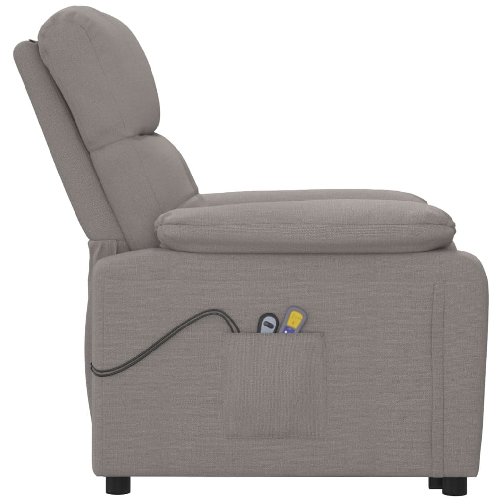 vidaXL Massagesessel Elektrisch Taupe Stoff