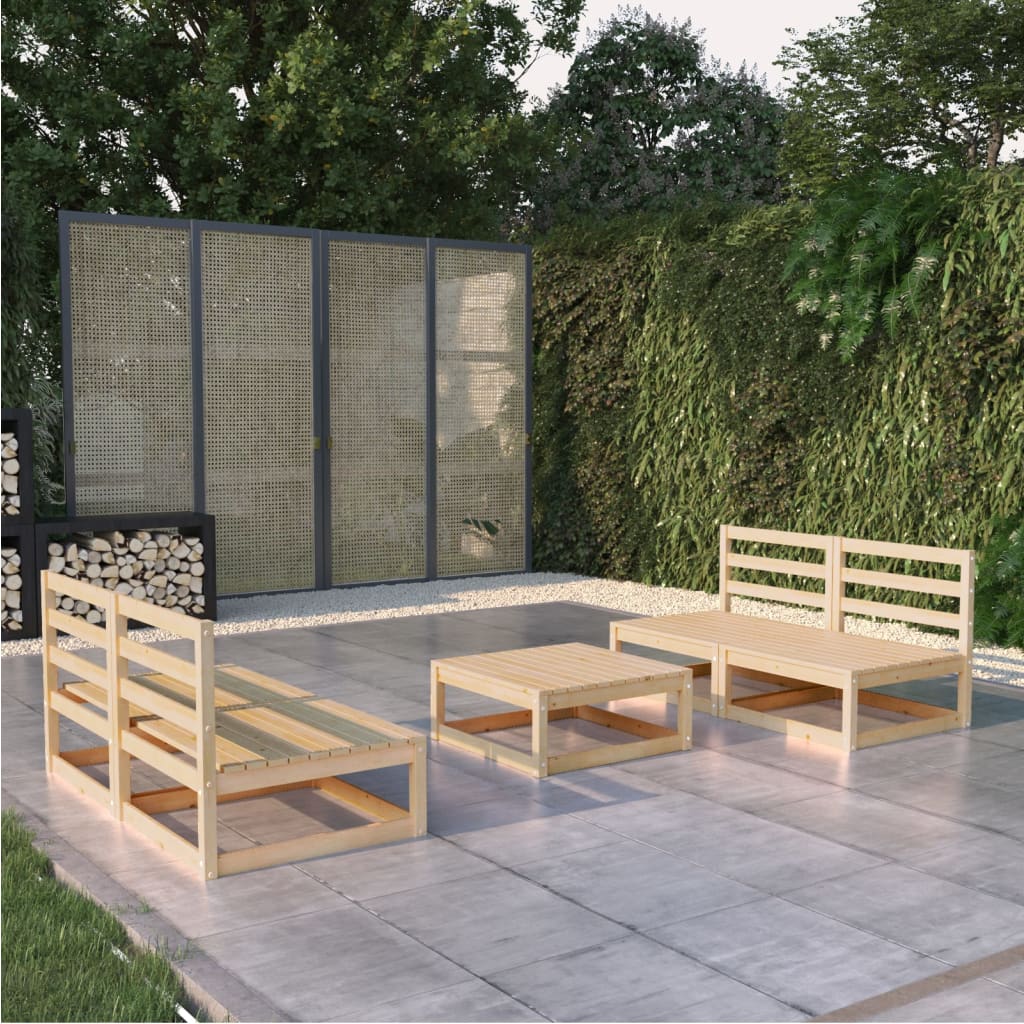 vidaXL 5-tlg. Garten-Lounge-Set Massivholz Kiefer