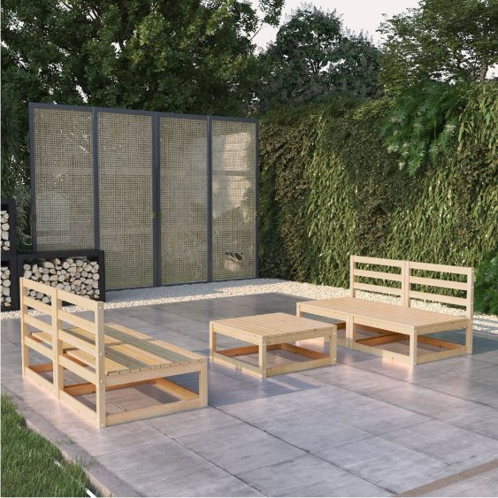 vidaXL 5-tlg. Garten-Lounge-Set Massivholz Kiefer