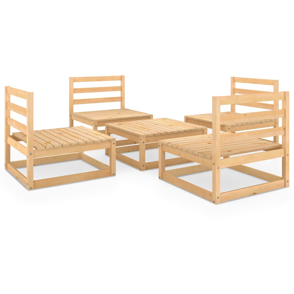 vidaXL 5-tlg. Garten-Lounge-Set Massivholz Kiefer