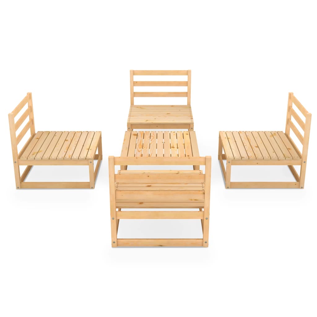 vidaXL 5-tlg. Garten-Lounge-Set Massivholz Kiefer
