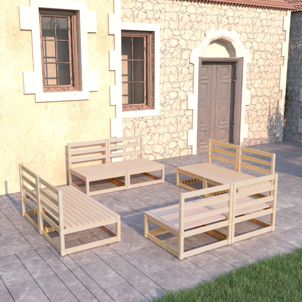 vidaXL 8-tlg. Garten-Lounge-Set Massivholz Kiefer