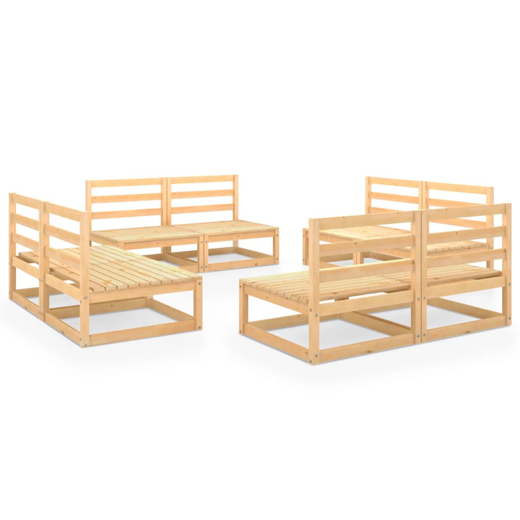 vidaXL 8-tlg. Garten-Lounge-Set Massivholz Kiefer