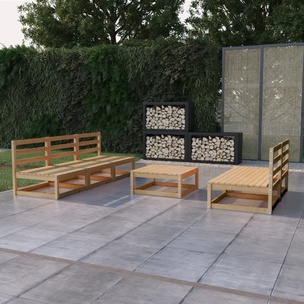 vidaXL 6-tlg. Garten-Lounge-Set Massivholz Kiefer