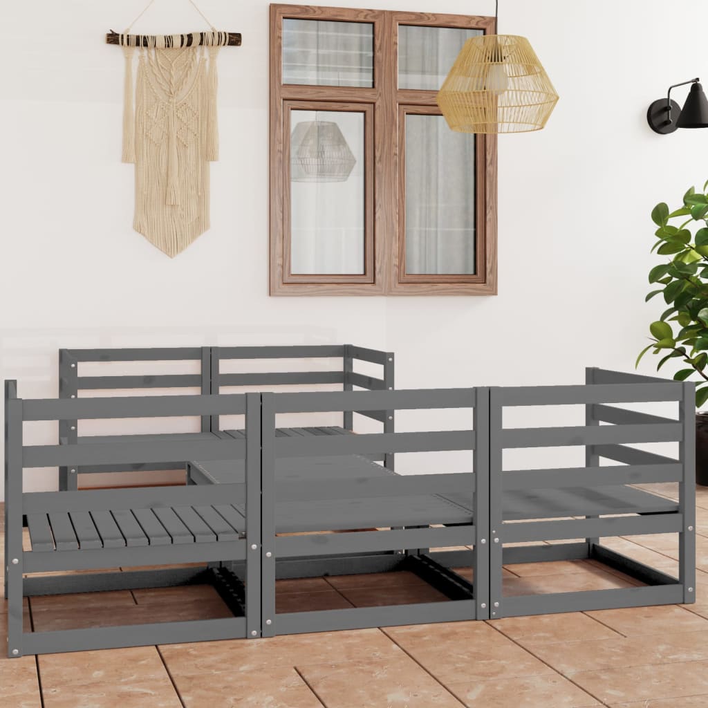 vidaXL 6-tlg. Garten-Lounge-Set Massivholz Kiefer