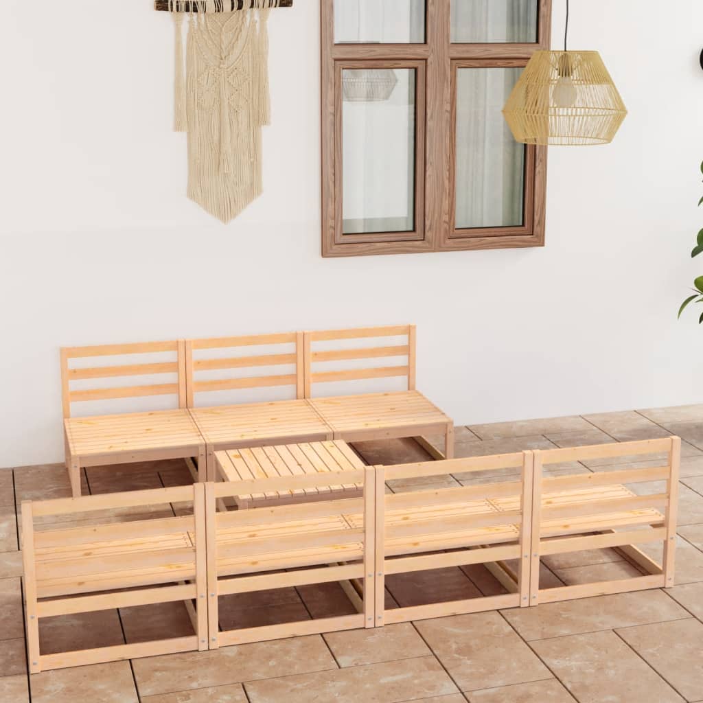 vidaXL 8-tlg. Garten-Lounge-Set Massivholz Kiefer
