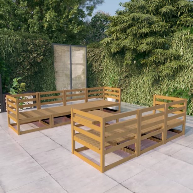 vidaXL 8-tlg. Garten-Lounge-Set Massivholz Kiefer
