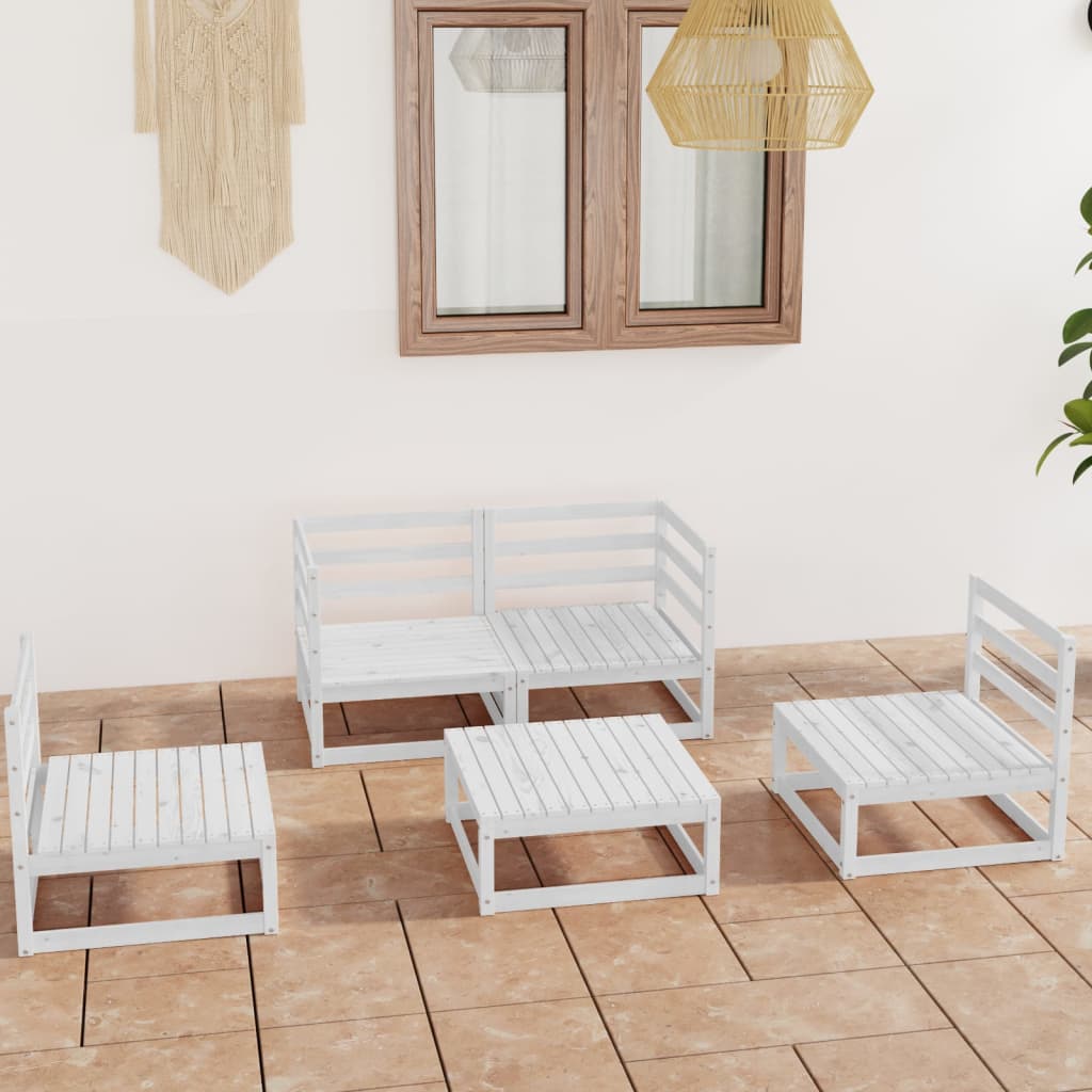 vidaXL 5-tlg. Garten-Lounge-Set Massivholz Kiefer