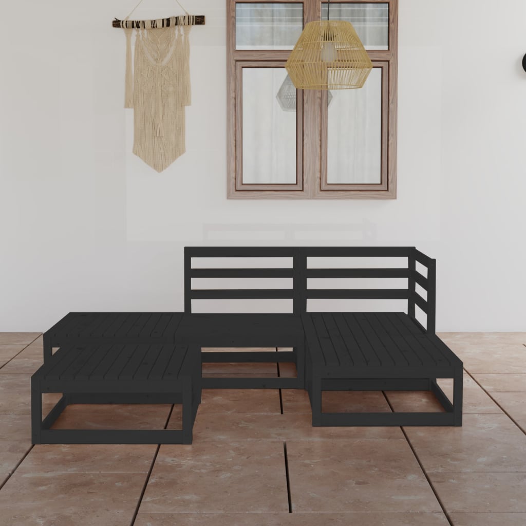 vidaXL 5-tlg. Garten-Lounge-Set Massivholz Kiefer