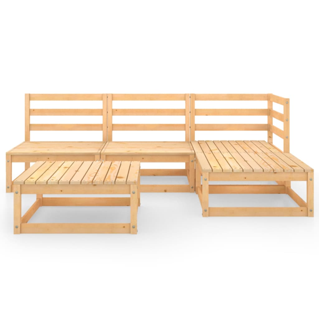 vidaXL 5-tlg. Garten-Lounge-Set Massivholz Kiefer