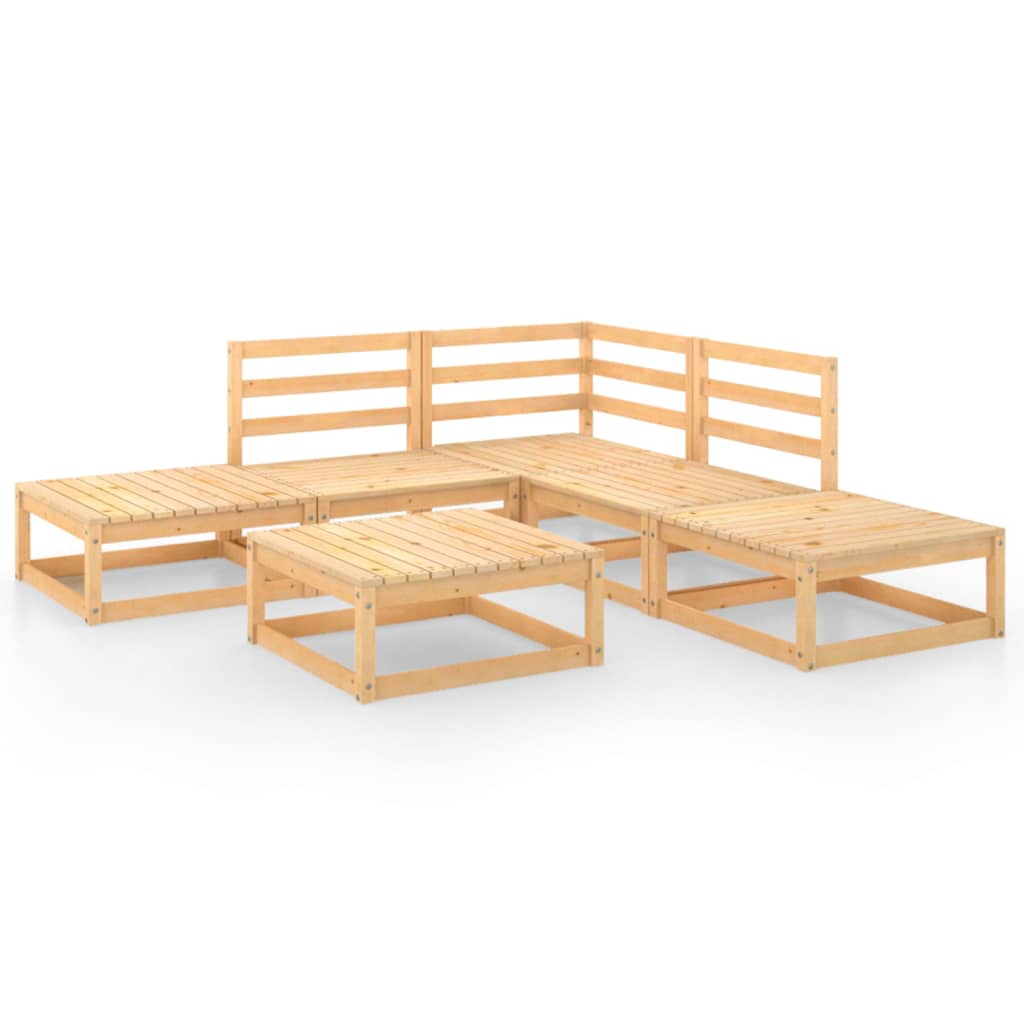 vidaXL 6-tlg. Garten-Lounge-Set Massivholz Kiefer