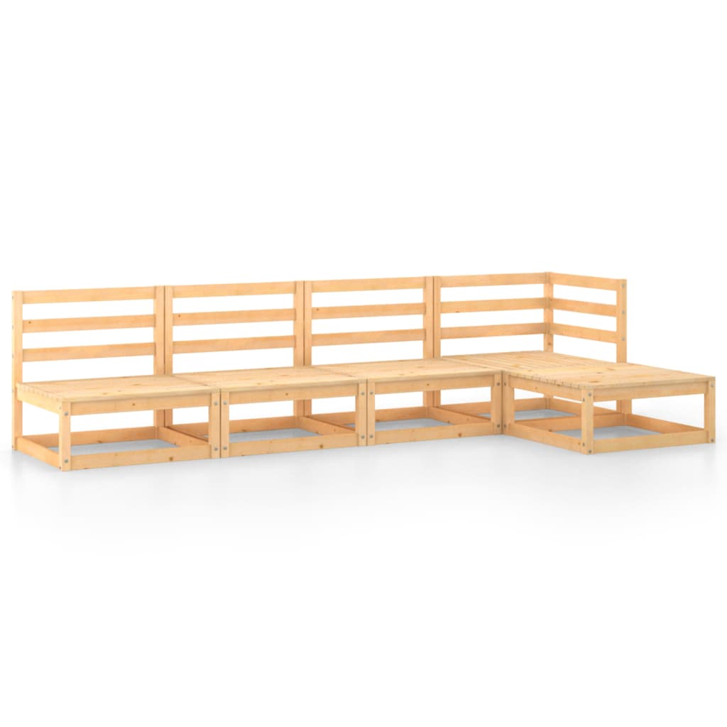 vidaXL 5-tlg. Garten-Lounge-Set Massivholz Kiefer