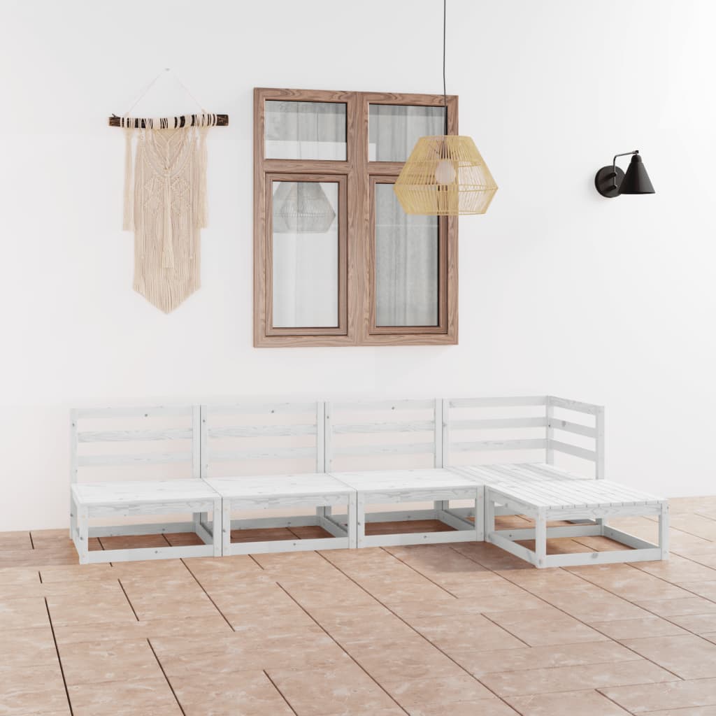 vidaXL 5-tlg. Garten-Lounge-Set Massivholz Kiefer