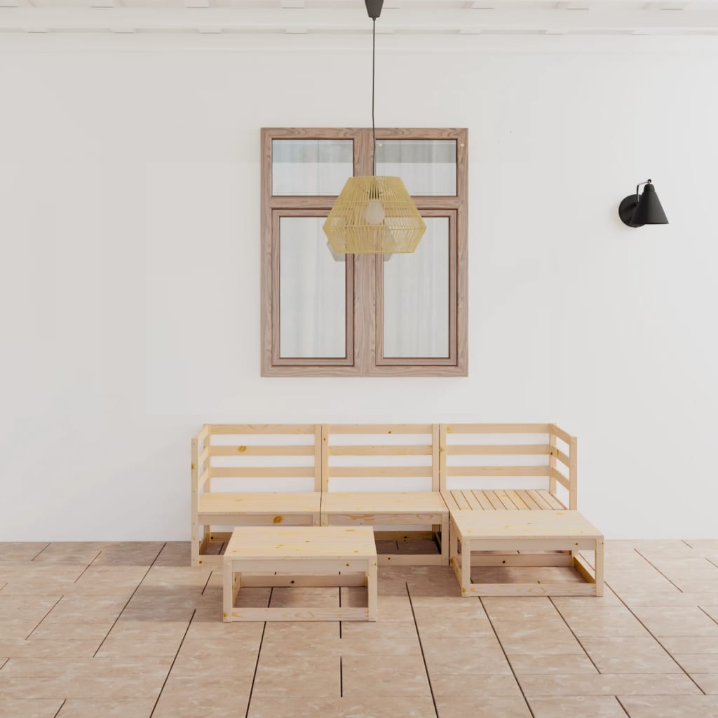 vidaXL 5-tlg. Garten-Lounge-Set Massivholz Kiefer