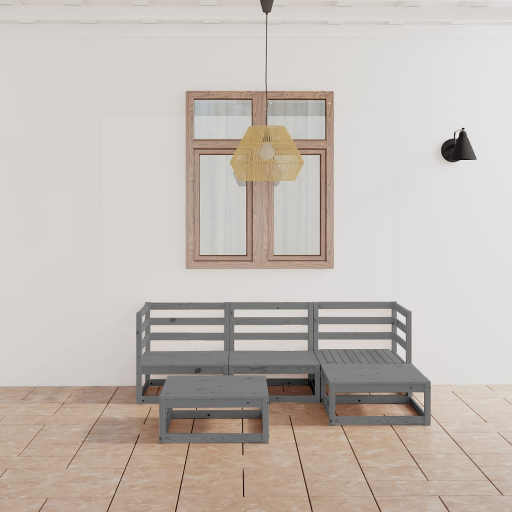 vidaXL 5-tlg. Garten-Lounge-Set Massivholz Kiefer