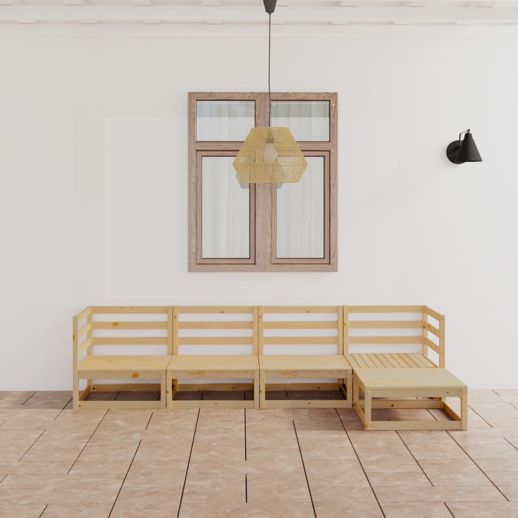 vidaXL 5-tlg. Garten-Lounge-Set Massivholz Kiefer