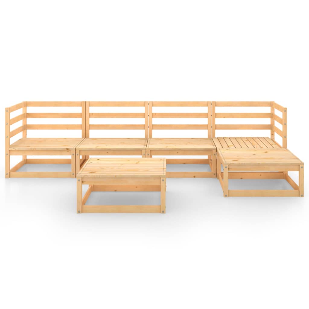vidaXL 6-tlg. Garten-Lounge-Set Massivholz Kiefer