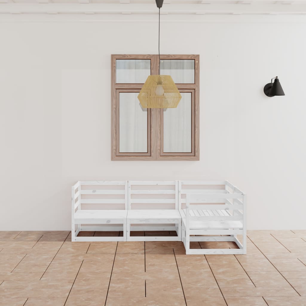 vidaXL 4-tlg. Garten-Lounge-Set Massivholz Kiefer