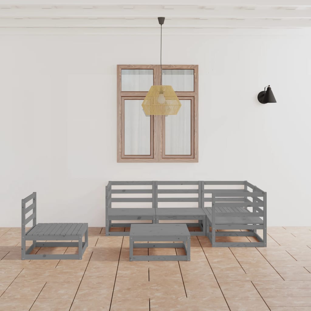 vidaXL 6-tlg. Garten-Lounge-Set Massivholz Kiefer