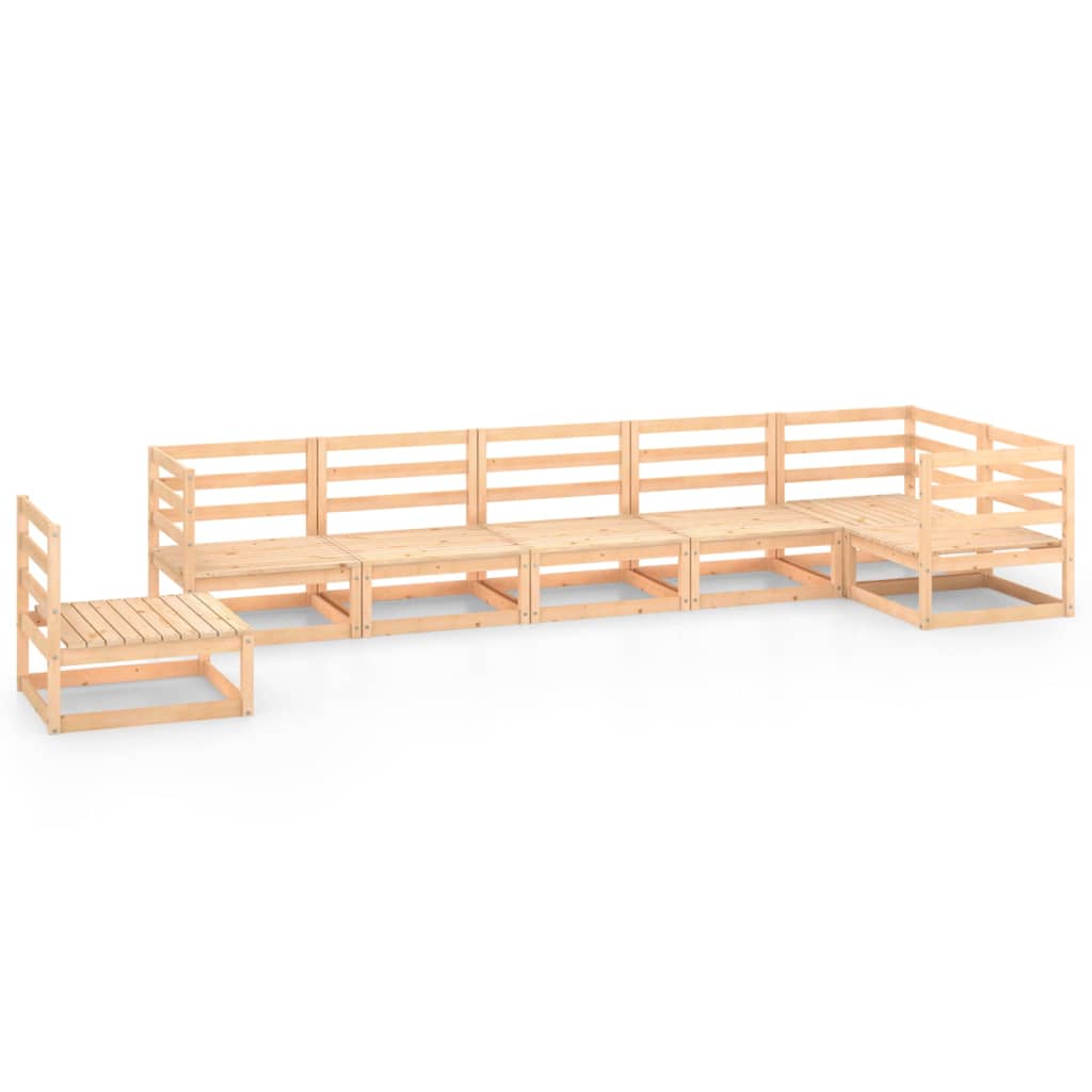 vidaXL 7-tlg. Garten-Lounge-Set Massivholz Kiefer