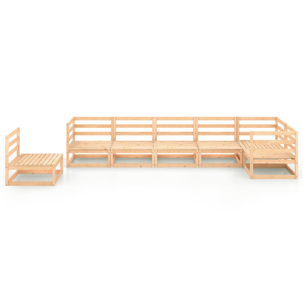 vidaXL 7-tlg. Garten-Lounge-Set Massivholz Kiefer