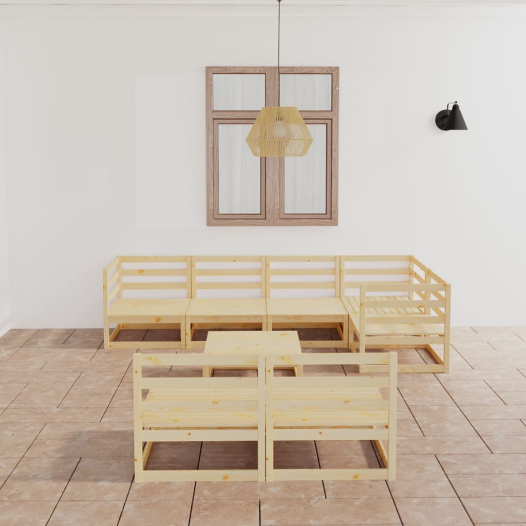 vidaXL 8-tlg. Garten-Lounge-Set Massivholz Kiefer