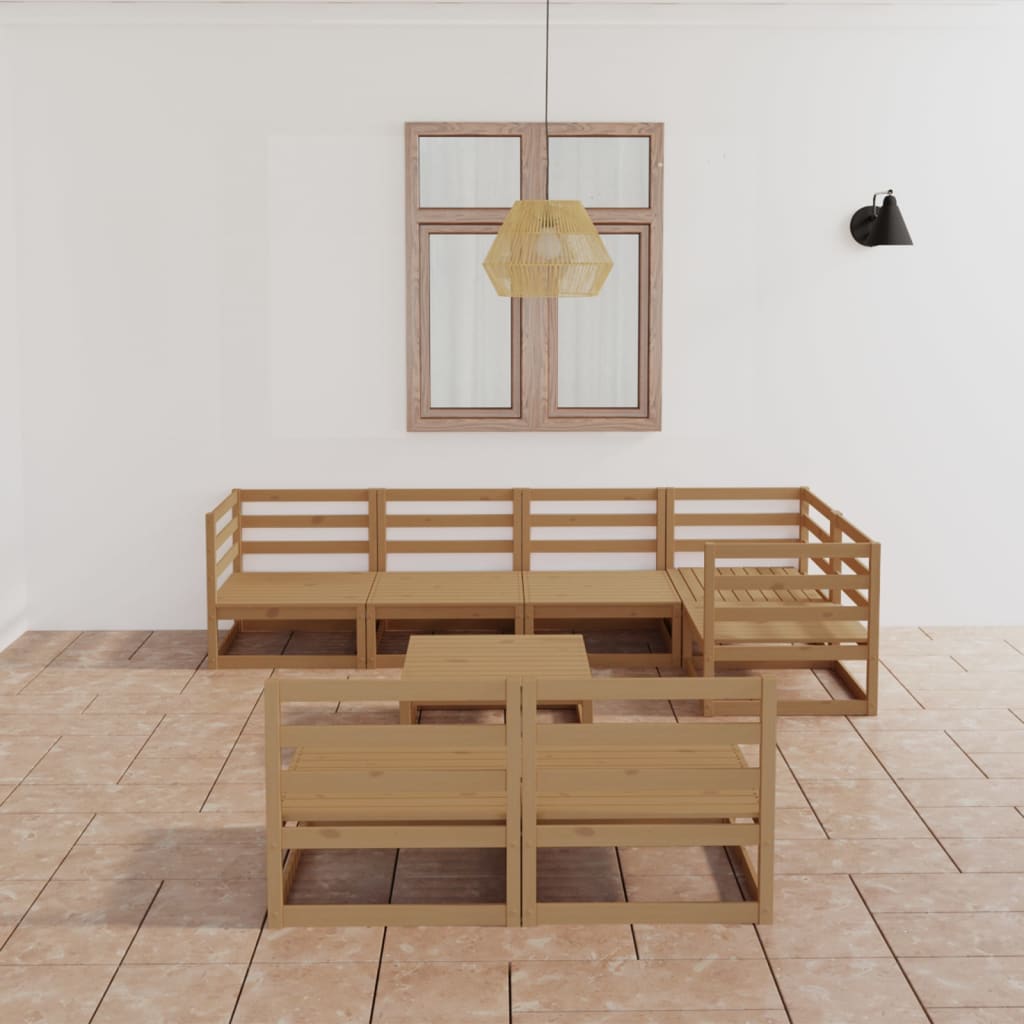 vidaXL 8-tlg. Garten-Lounge-Set Massivholz Kiefer