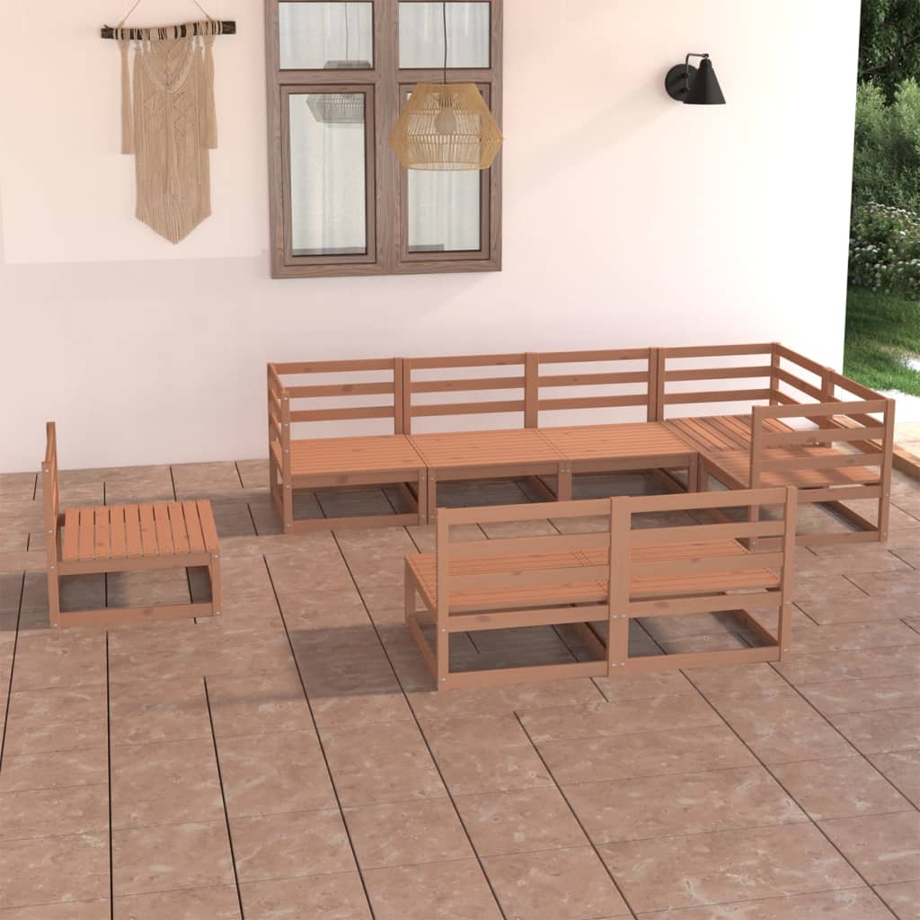 vidaXL 8-tlg. Garten-Lounge-Set Grau Massivholz Kiefer