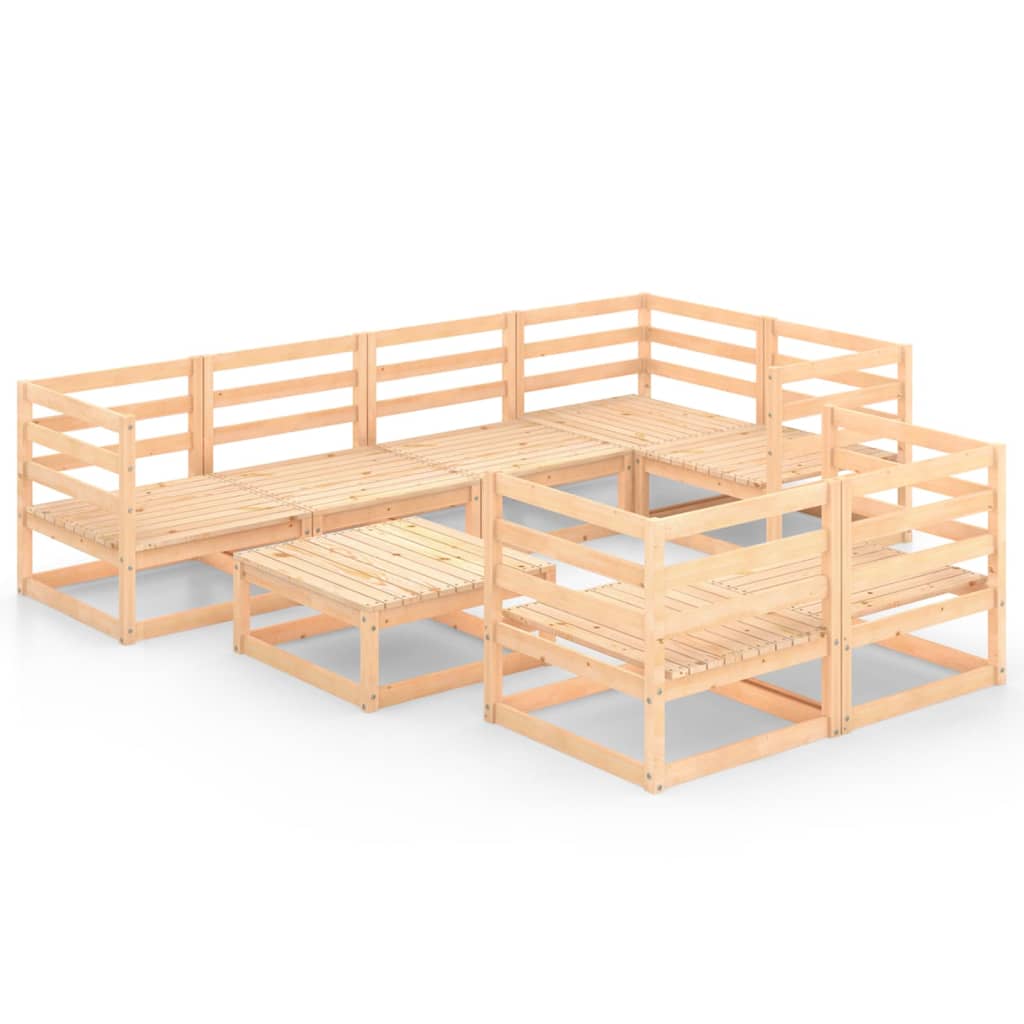 vidaXL 8-tlg. Garten-Lounge-Set Massivholz Kiefer
