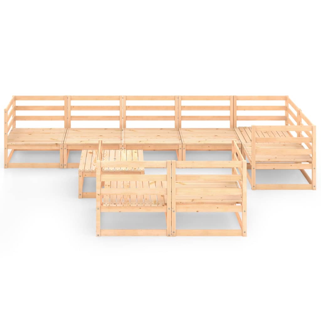 vidaXL 9-tlg. Garten-Lounge-Set Massivholz Kiefer