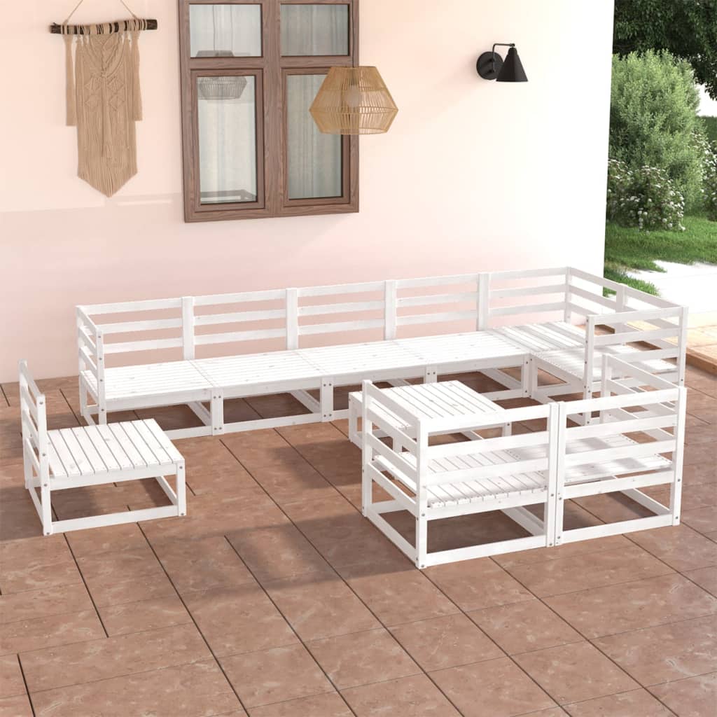 vidaXL 10-tlg. Garten-Lounge-Set Massivholz Kiefer