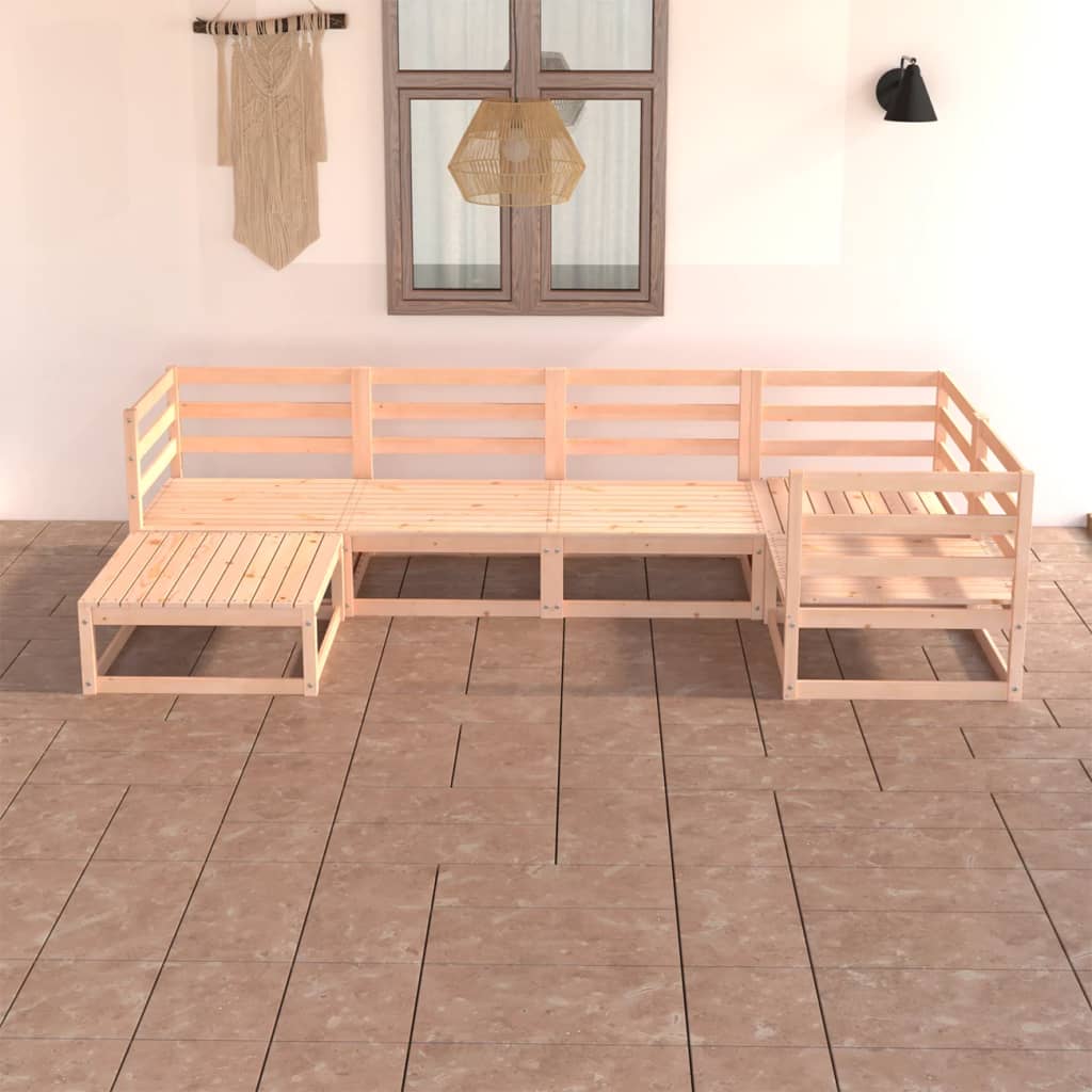 vidaXL 6-tlg. Garten-Lounge-Set Massivholz Kiefer