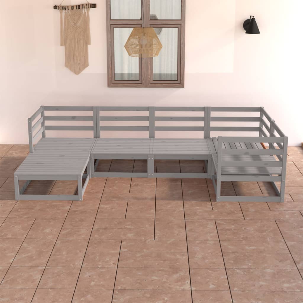 vidaXL 6-tlg. Garten-Lounge-Set Massivholz Kiefer